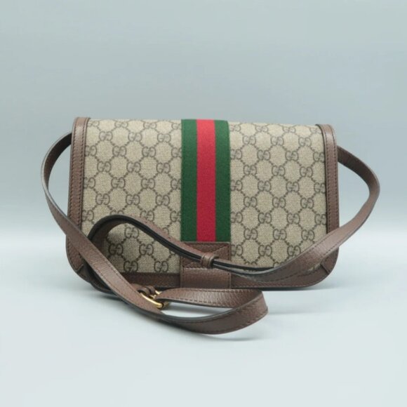 100% Authentic GUCCI GG Supreme Brown Canvas Shoulder Bag - Picture 2 of 12